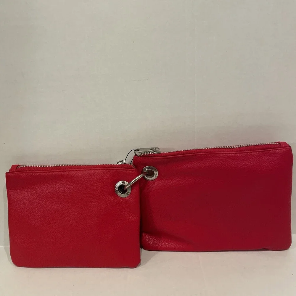 French Connection Red Double Wristlet Set‎ – Detachable Slim Pouches NWT